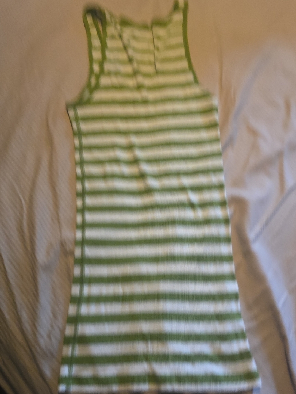 Y2K Extra Long Hollister White and Green Striped V-Neck Tank Size S - Picture 4 of 4
